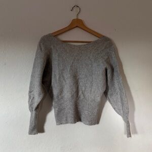Sezane Shrunken Wool Mohair Blend Sweater in Gray AS IS
